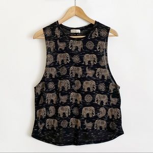 tea n rose Elephant Graphic Tank Top Size S